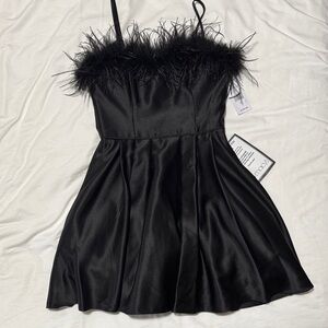 Blondie Nites Black Satin Party Dress
